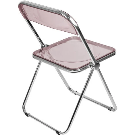 GUOYIHUA® Chaise Pliante Moderne, Cadre Chromé, Assise Acrylique, Convient Pour Salle à Manger, Salon, 46 X 46 X 77 Cm, Rose 6 GUOYIHUA® Chaise Pliante Moderne, Cadre Chromé, Assise Acrylique, Convient Pour Salle à Manger, Salon, 46 X 46 X 77 Cm, Rose – Image 4