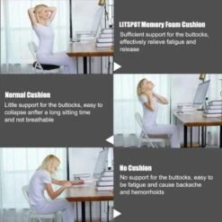 Coussin Orthopédique Pour Hémorroïdes Memory Foam Pour Le Soulagement Des Hémorroïdes Et Coussin Coccyx Pain Post Natal Pour Fauteuil Roulant Siège De Voiture Bureau Extérieur, Noir -Homcomes Boutique 95024464 5