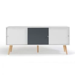 Buffet EFFIE Scandinave 3 Portes Bois Blanc Et Gris -Homcomes Boutique 9588620 3