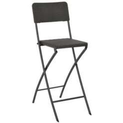 Chaise De Bar Pliable Polyéthylène Marron Nesly - Lot De 2