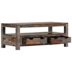 Table Basse Rectangulaire 2 Tiroirs Sesham Massif Foncé Mika -Homcomes Boutique 96126383 3