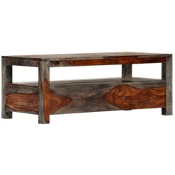 Table Basse Rectangulaire 2 Tiroirs Sesham Massif Foncé Mika -Homcomes Boutique 96126383 4