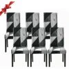 Lot De 6 Housses De Chaise De Salle à Manger, Housses De Chaise Extensibles, Housses De Protection Amovibles En Spandex Lavables (géométrie Noire, 6 Pièces) -Homcomes Boutique 96331045 1