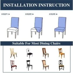 Lot De 6 Housses De Chaise De Salle à Manger, Housses De Chaise Extensibles, Housses De Protection Amovibles En Spandex Lavables (géométrie Noire, 6 Pièces) -Homcomes Boutique 96331045 5