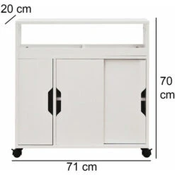 Meuble De Rangement étroit à Roulettes, Peu Encombrant, Blanc -Homcomes Boutique 96516422 4