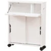 Armoire De Rangement Trolley étroite à Faible Encombrement Blanc 52x17x67 Cm