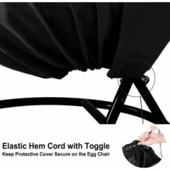 Housse De Chaise Suspendue De Patio - Housse De Chaise Cocon Swing Oeuf Avec Fermeture Éclair, Protecteur De Meubles De Jardin Robuste, Imperméable, Coupe-Vent, Durable, 190x115cm -Homcomes Boutique 96641360 4