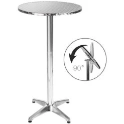 Table De Bar Pliante Haute En Aluminium 60x110cm Table Ronde D'extérieur