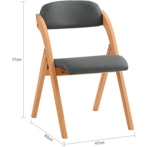 SoBuy FST92-SG Chaise Pliante En Bois Avec Assise Et Dossier Rembourrés Fauteuil Chaise Pour Cuisine, Bureau 5 SoBuy FST92-SG Chaise Pliante En Bois Avec Assise Et Dossier Rembourrés Fauteuil Chaise Pour Cuisine, Bureau – Image 3