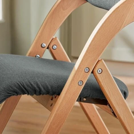 SoBuy FST92-SG Chaise Pliante En Bois Avec Assise Et Dossier Rembourrés Fauteuil Chaise Pour Cuisine, Bureau 6 SoBuy FST92-SG Chaise Pliante En Bois Avec Assise Et Dossier Rembourrés Fauteuil Chaise Pour Cuisine, Bureau – Image 4
