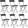 Lot De 6 Chaises De Jardin Et De Camping Pliantes, Chaises De Relaxation, Noir Résine Tressée Et Acier OIB1107E -Homcomes Boutique 96998143 1