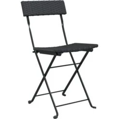 Lot De 6 Chaises De Jardin Et De Camping Pliantes, Chaises De Relaxation, Noir Résine Tressée Et Acier OIB1107E -Homcomes Boutique 96998143 4