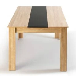 Table à Manger GEORGIA 6 Personnes Imitation Hêtre Et Noire 140 X 90 Cm -Homcomes Boutique 9745250 4