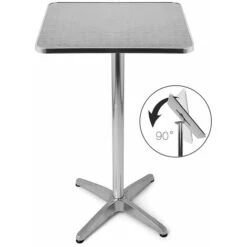 Table De Bar Bistrot Carrée Pliante En Aluminium 60x60x110cm Table De Pub