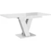 TABLE A MANGER EXTENSIBLE MASSI - BLANC LAQUE 120-160 CM