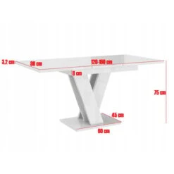TABLE A MANGER EXTENSIBLE MASSI - BLANC LAQUE 120-160 CM -Homcomes Boutique 97820294 4