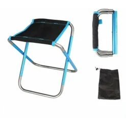 Mini Tabouret Pliant Chaise De Plage Compacte, Adaptée à La Pêche, Pique-nique, Barbecue Jardin Cour (bleu) 1 Paquet